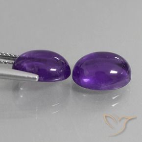 7.61 ct natürliche Mittelviolett Amethyst-Edelsteine, Oval, Transparent