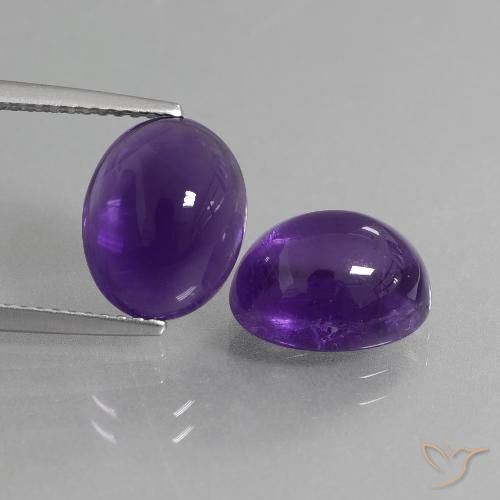 7.33ctw Natürlicher tiefviolett Amethyst, Oval, Transparent