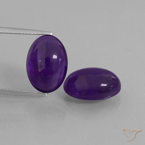 12.02ctw Natürlicher dunkelviolett Amethyst, Oval, Transparent