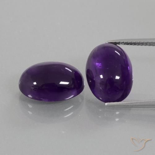 12.34ctw Natürlicher tiefviolett Amethyst, Oval, Transparent
