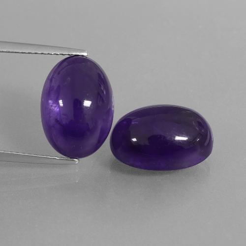 14.72 ct natürliche dunkelviolett Amethyst-Edelsteine, Oval Schliff, Transparent