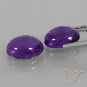 5.23 ct natürliche Mittelviolett Amethyst-Edelsteine, Oval, Transparent
