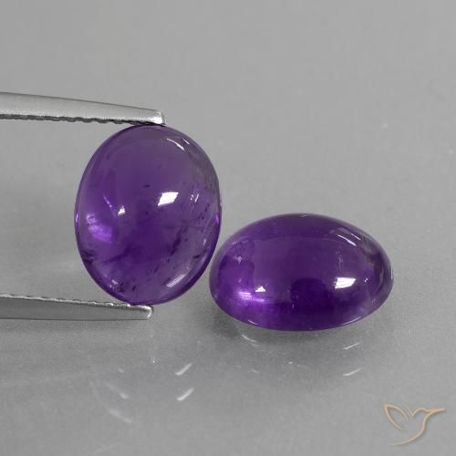 4.97ctw Natürlicher Mittelviolett Amethyst, Oval, Transparent