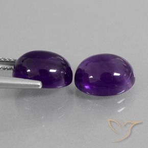 6.14 ct natürliche Mittelviolett Amethyst-Edelsteine, Oval, Transparent