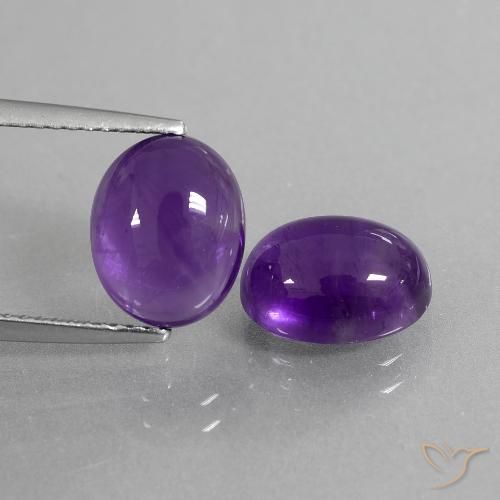 5.65ctw Natürlicher Mittelviolett Amethyst, Oval, Transparent