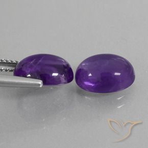 5.36 ct natürliche Mittelviolett Amethyst-Edelsteine, Oval, Transparent