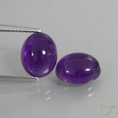 5.95ctw Natürlicher Mittelviolett Amethyst, Oval, Transparent
