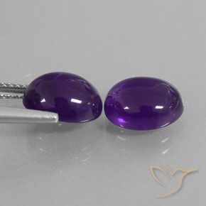5.95 ct natürliche Mittelviolett Amethyst-Edelsteine, Oval, Transparent