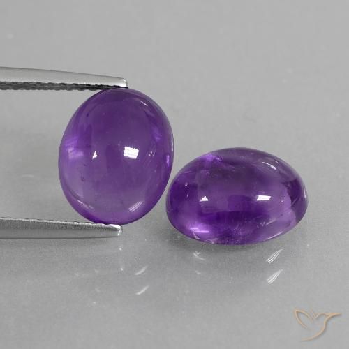 5.80 ct natürliche Mittel-helles Violett Amethyst-Edelsteine, Oval Schliff, Transparent