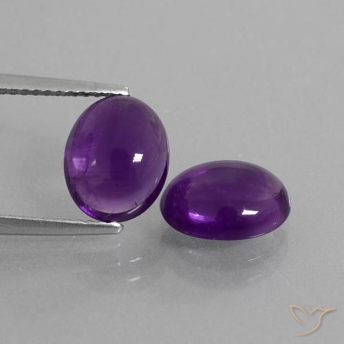 4.65ctw Natürlicher dunkelviolett Amethyst, Oval, Transparent