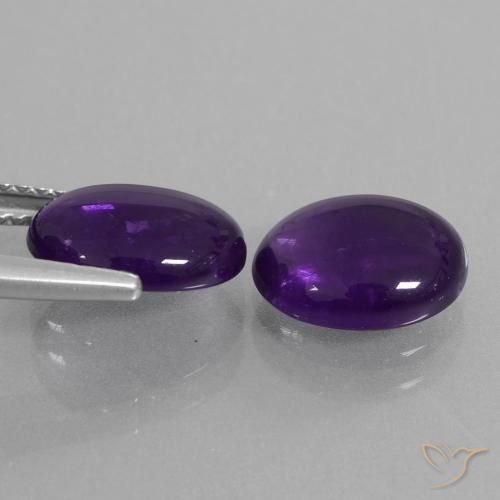 4.10 ct natürliche Mittelviolett Amethyst-Edelsteine, Oval, Transparent