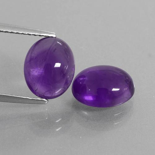 5.38 ct natürliche Mittelviolett Amethyst-Edelsteine, Oval Schliff, Transparent