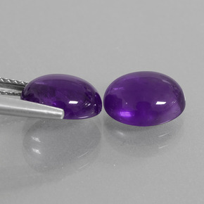 5.38 ct natürliche Mittelviolett Amethyst-Edelsteine, Oval Schliff, Transparent