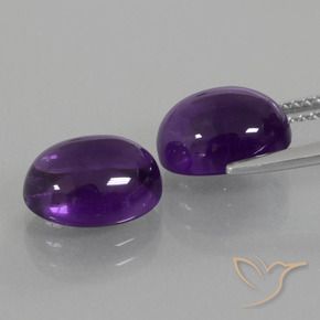 6.22 ct natürliche Mittelviolett Amethyst-Edelsteine, Oval, Transparent