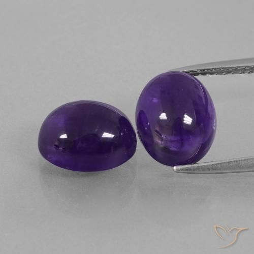 6.97ctw Natürlicher dunkelviolett Amethyst, Oval, Transparent