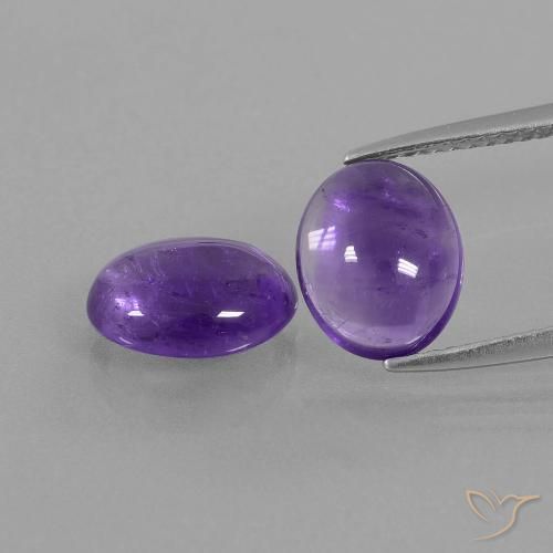 4.26ctw Natürlicher Mittelviolett Amethyst, Oval, Transparent
