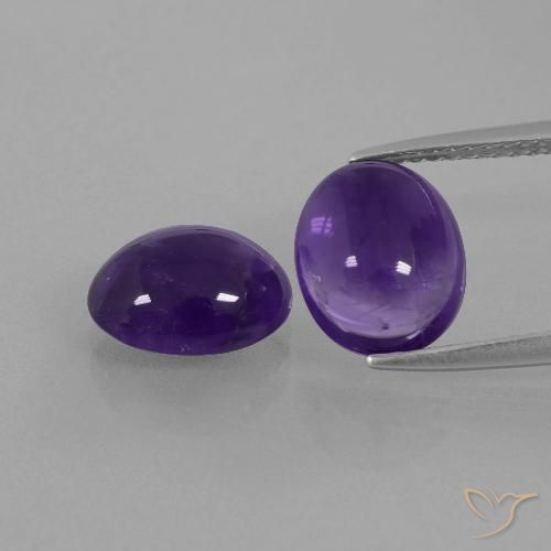 4.91ctw Natürlicher dunkelviolett Amethyst, Oval, Transparent
