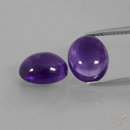 5.61ctw Natürlicher dunkelviolett Amethyst, Oval, Transparent