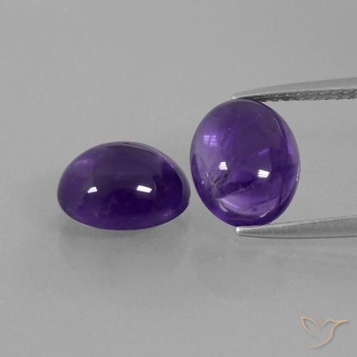 5.33ctw Natürlicher tiefviolett Amethyst, Oval, Transparent