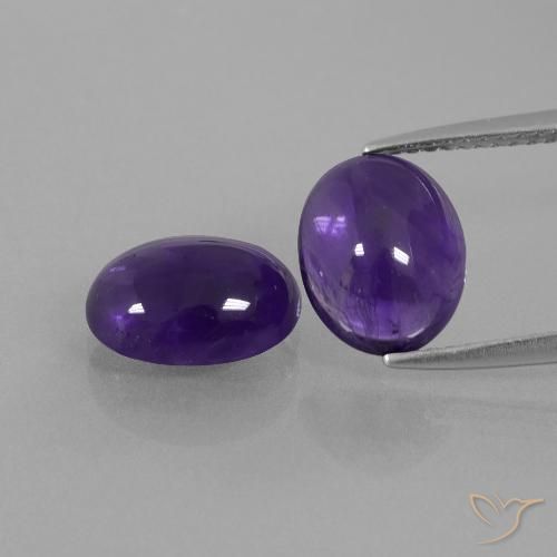 4.76ctw Natürlicher dunkelviolett Amethyst, Oval, Transparent