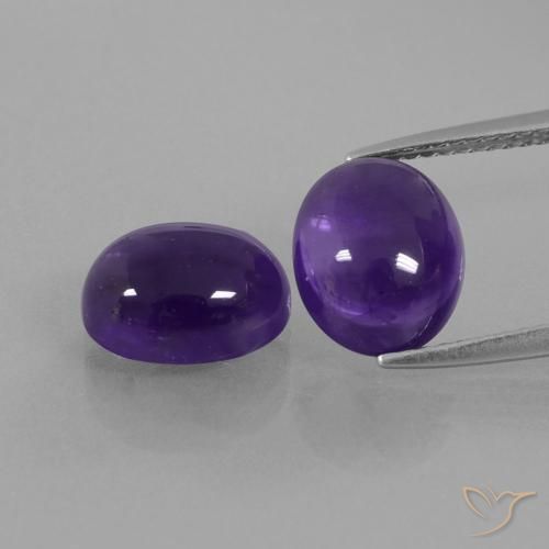 6.11ctw Natürlicher dunkelviolett Amethyst, Oval, Transparent