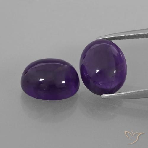 6.06ctw Natürlicher dunkelviolett Amethyst, Oval, Transparent