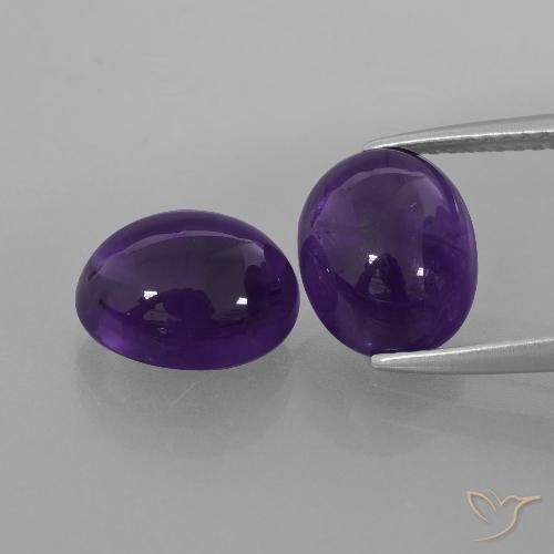 5.96ctw Natürlicher dunkelviolett Amethyst, Oval, Transparent