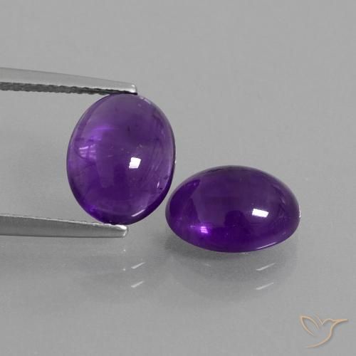 4.94ctw Natürlicher Mittelviolett Amethyst, Oval, Transparent