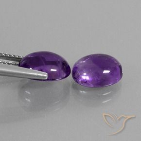 5.08 ct natürliche Mittelviolett Amethyst-Edelsteine, Oval, Transparent