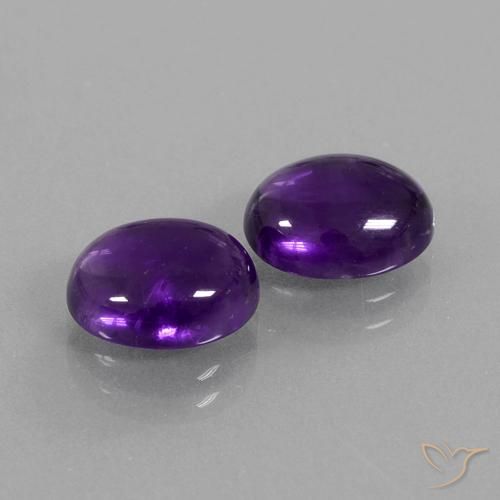 5.56 ct natürliche Mittelviolett Amethyst-Edelsteine, Oval, Transparent