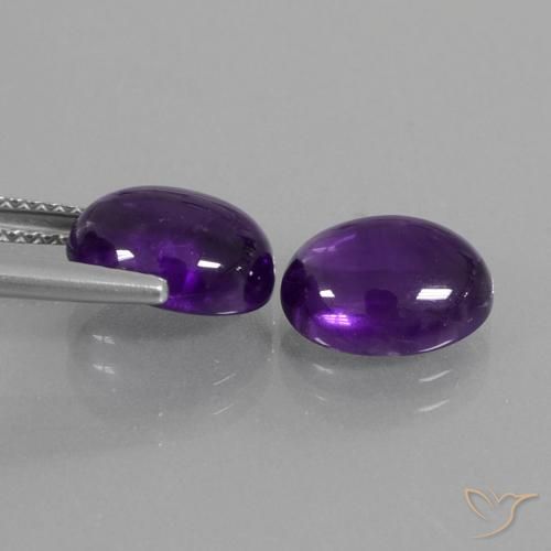 5.56 ct natürliche Mittelviolett Amethyst-Edelsteine, Oval, Transparent