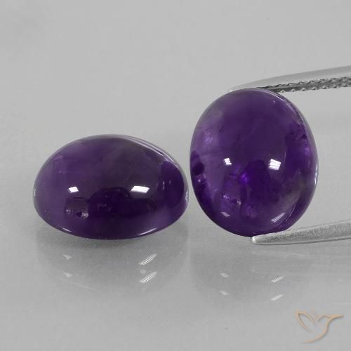 11.17ctw Natürlicher dunkelviolett Amethyst, Oval, Transparent