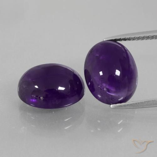 10.16ctw Natürlicher dunkelviolett Amethyst, Oval, Transparent