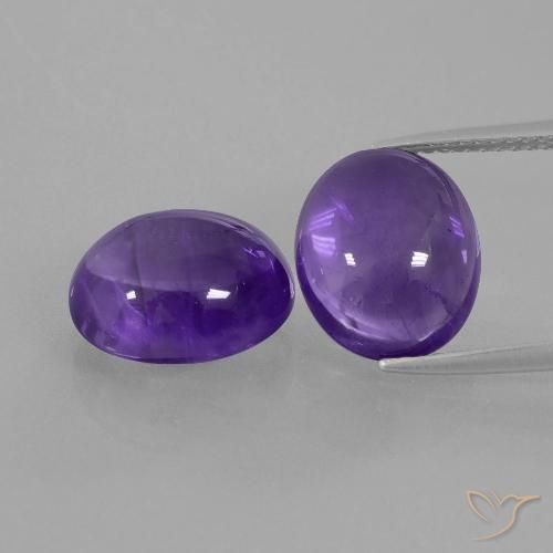 10.22ctw Natürlicher dunkelviolett Amethyst, Oval, Transparent