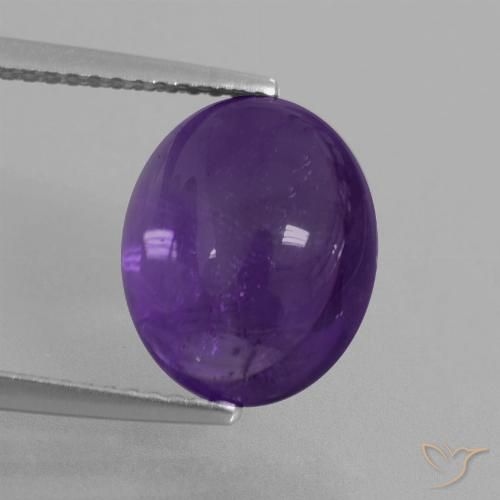 5.19ct Natürlicher Mittelviolett Amethyst, Oval, Transparent