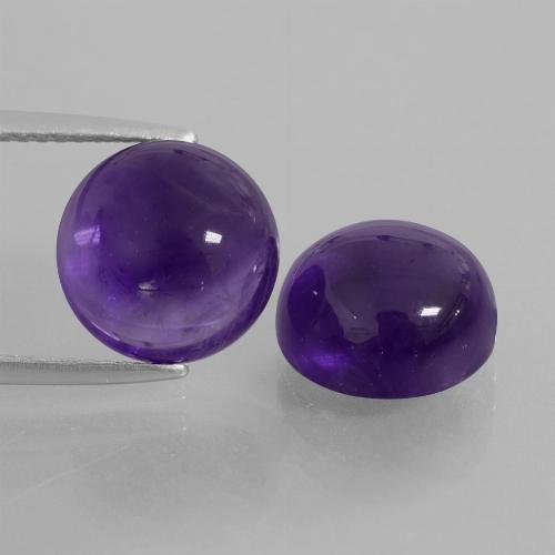 8,92 ct natürliche Dunkelviolett Amethyst-Edelsteine, Rund Schliff, Transparent