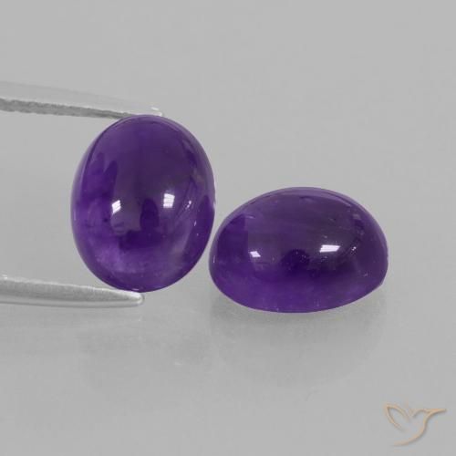 4.40ctw Natürlicher Mittelviolett Amethyst, Oval, Transparent