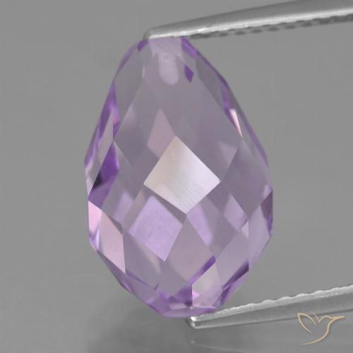 7.63ct Natürlicher Hellrosa Violett Amethyst, Briolette, VS