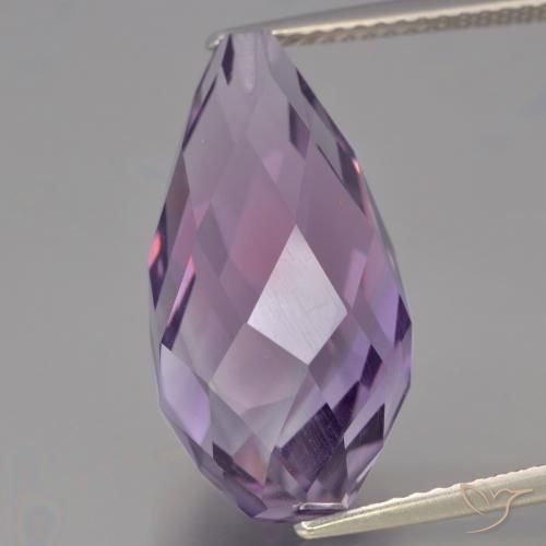 12.34ct Natürlicher Mittelviolett Amethyst, Briolette, VVS-VS