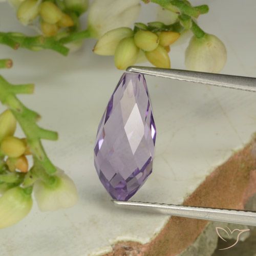 3.52ct Natürlicher Rosa Iris Violett Amethyst, Briolette, VS