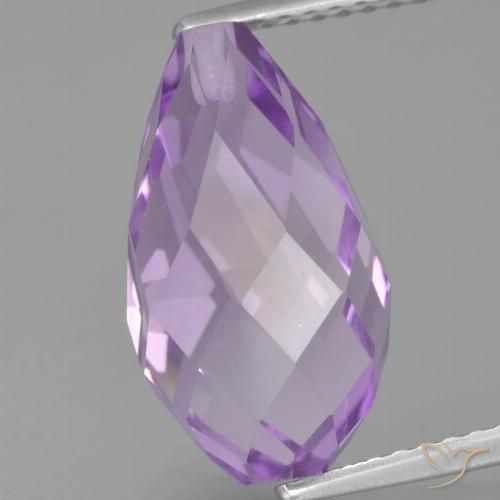 6.31ct Natürlicher Rosaig-violett Amethyst, Briolette, VS