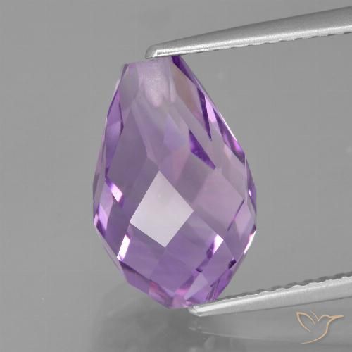 5.68ct Natürlicher Lilaisch-violett Amethyst, Briolette, VS
