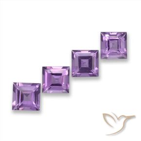 3.74 ct natürliche Mittel Violett-Rosa Amethyst-Edelsteine, Quadrat, VVS-VS