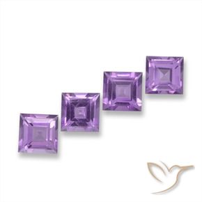 4.01 ct natürliche Rosaig-violett Amethyst-Edelsteine, Quadrat, VVS-VS