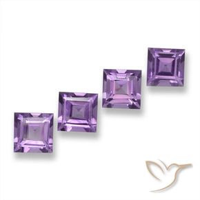 3.94 ct natürliche Mittel Violett-Rosa Amethyst-Edelsteine, Quadrat, VVS-VS