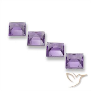 3.94 ct natürliche Mittel Violett-Rosa Amethyst-Edelsteine, Quadrat, VVS-VS