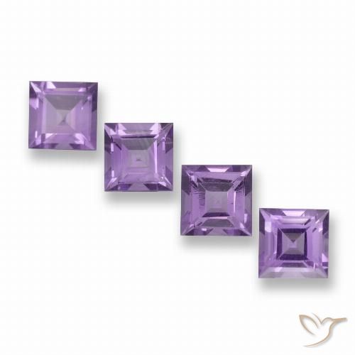 4.07ctw Natürlicher Mittel Violett-Rosa Amethyst, Quadrat, VVS-VS