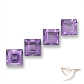 4.07 ct natürliche Mittel Violett-Rosa Amethyst-Edelsteine, Quadrat, VVS-VS