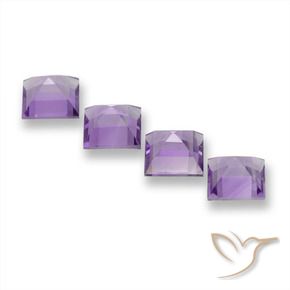 4.07 ct natürliche Mittel Violett-Rosa Amethyst-Edelsteine, Quadrat, VVS-VS
