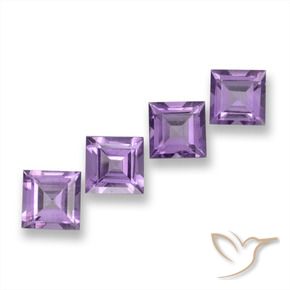 3.77 ct natürliche Mittel Violett-Rosa Amethyst-Edelsteine, Quadrat, VVS-VS